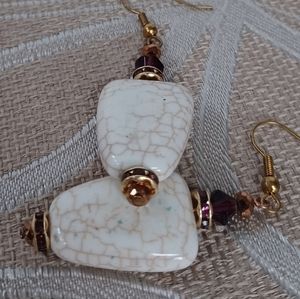 White Turquoise Swarovski Crystal Earrings!